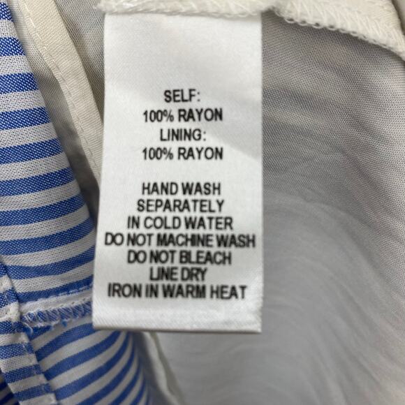 Lulus Seaport Blue & White Stripe Tie Front 100% Rayon Mini Dress - S - Picture 9 of 10
